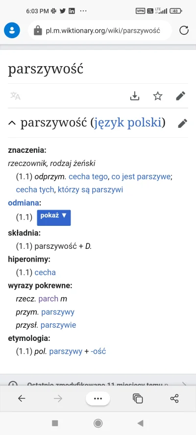 Koliat - @szunis: https://pl.m.wiktionary.org/wiki/parszywo%C5%9B%C4%87