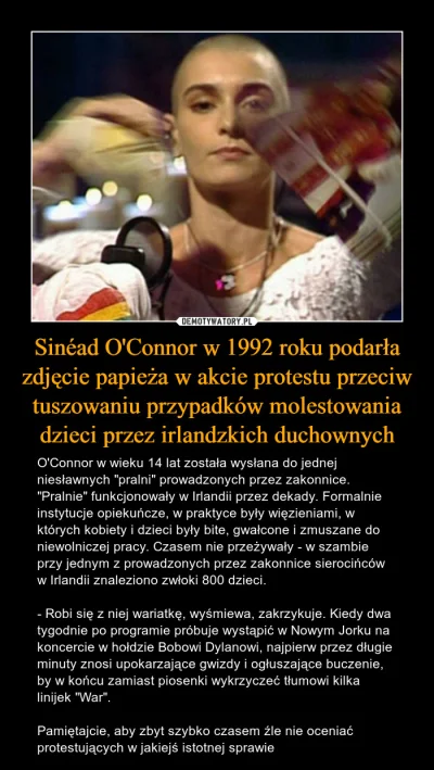 J.....z - Sinéad O’Connor to ona w 1992 roku szkalował #papiez drąc jego zdjęcie w am...