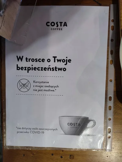 Walus002 - Codzienne przypomnienie, że Costa Caffe segreguje swoich klientów na lepsz...