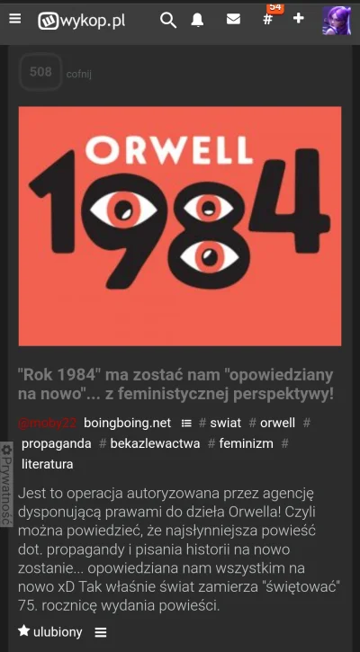 McWozniak - Mieliście kiedyś wrażenie że ci co najwięcej krzyczą o Orwellu i 1984 nig...