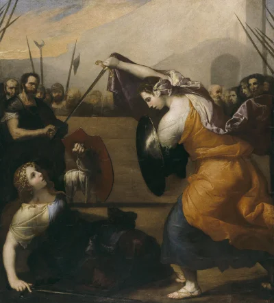 GARN - #sztuka #art #malarstwo autor: Jusepe de Ribera, Combate de mujeres (1636) ole...
