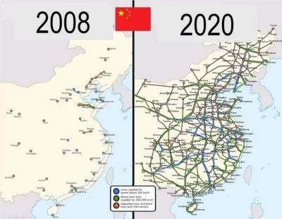 mistejk - Rozwój szybkiej kolei w Chinach

#kolej #ciekawostki #chiny #gruparatowania...