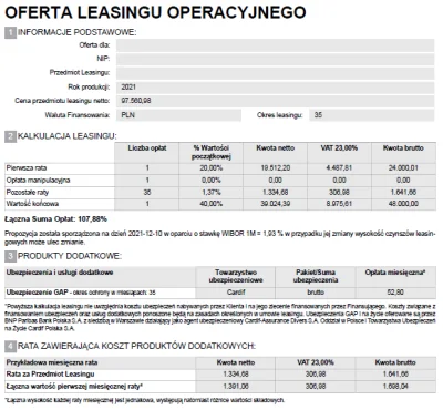 OptiFinance - @Ludzik_Lego: i przy WK 40% - pytanie po jakim WIBOR miałeś przeliczane...