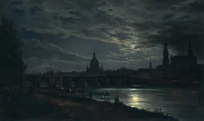 Lifelike - Drezno w świetle księżyca; Johan Christian Dahl
olej na płótnie, 1838 r.,...