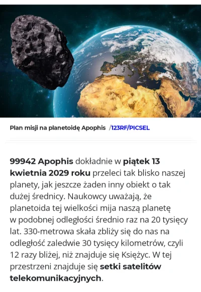 tomosano - @rswrc: Nie, ale Apophis może uderzyć w Ziemię już w 2029 https://geekweek...