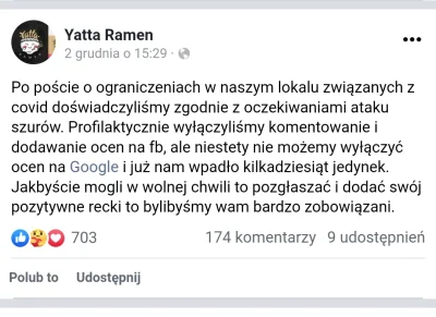 Kosmox30 - Yatta Ramen w Warszawie stosuje segregację sanitarną i wpuszcza tylko z Co...