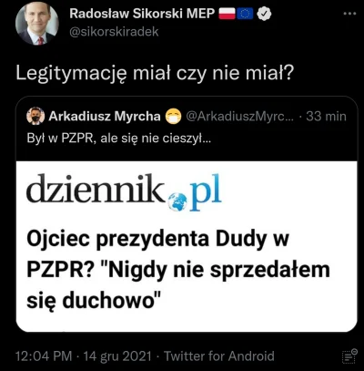 CipakKrulRzycia - #duda #bekazpisu #polityka 
#sikorski Palił, ale się nie zaciągał?