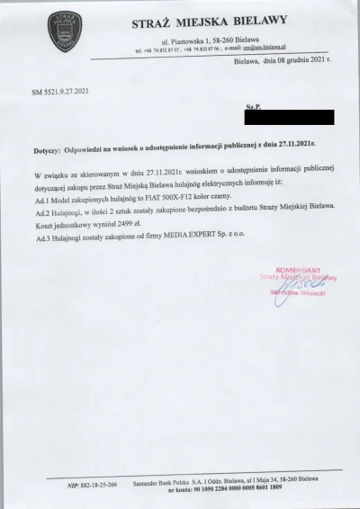 CesarzPolski - A propos tego wpisu, gdzie pytałem o koszt hulajek dla straży miejskie...
