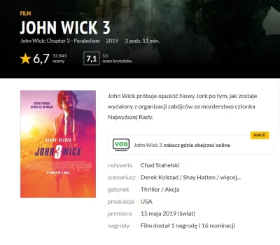 Ksemidesdelos - Hejka, skąd mógłbym ściągnąć/obejrzeć John Wick 3 z polskim lektorem ...