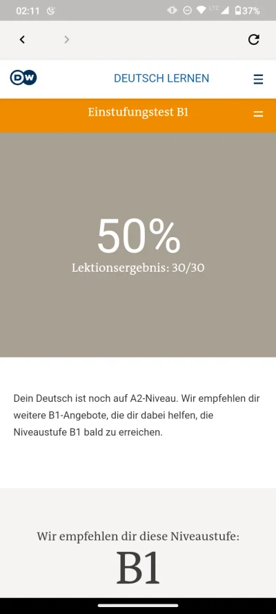 LubiePieski - @LubiePieski: 50% z testu ze znajomości B1, trochę mi brakuje do znajom...