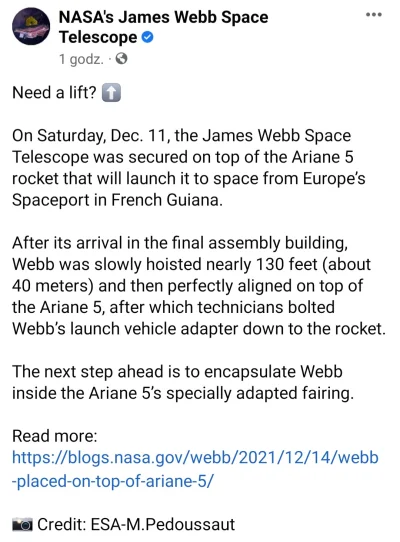 CeZiK_ - https://blogs.nasa.gov/webb/2021/12/14/webb-placed-on-top-of-ariane-5/

#n...