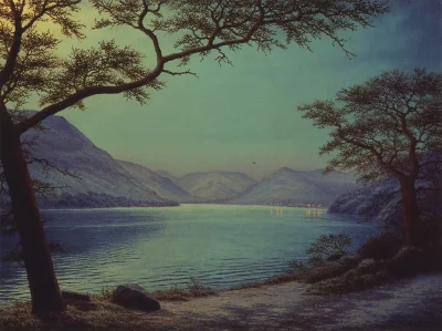 Lifelike - Moonlight Over Lake Ullswater; Nicholas Stephen Phillips
olej na desce, 2...