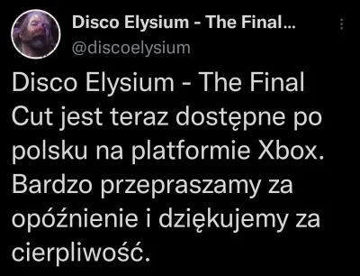 dzerald - #discoelysium #xbox 
Nie mam żadnej aktualizacji. Chyba muszę zainstalować...