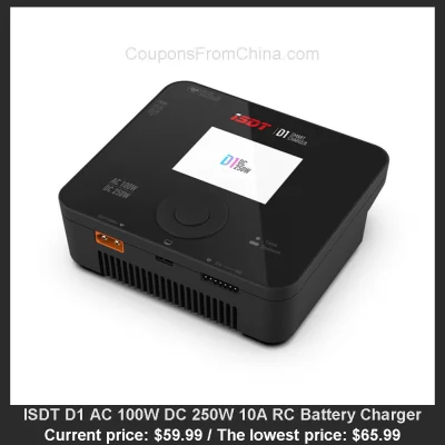 n____S - ISDT D1 AC 100W DC 250W 10A RC Battery Charger
Cena: $59.99 (najniższa w hi...