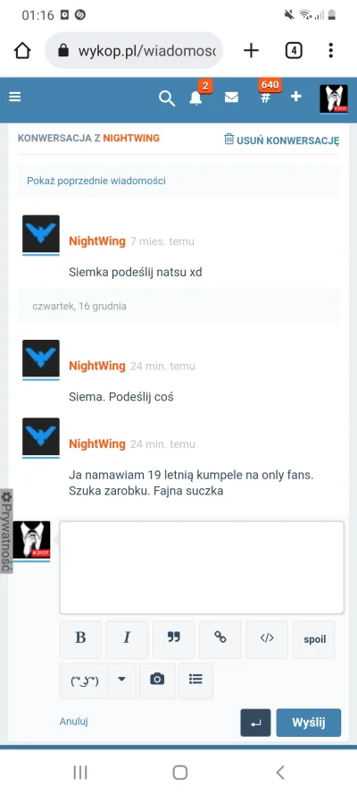 Kadet20 - @NightWing Mirku jak już namówisz koleżankę to zrób jej reklamę wśród nasze...