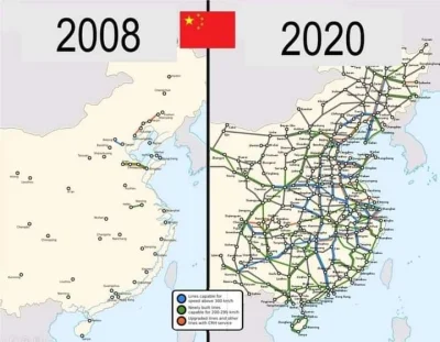 Doodle - @pp53: Sieć szybkich kolei w Chinach w 2008 i 2021. U nas podejrzewam że naw...