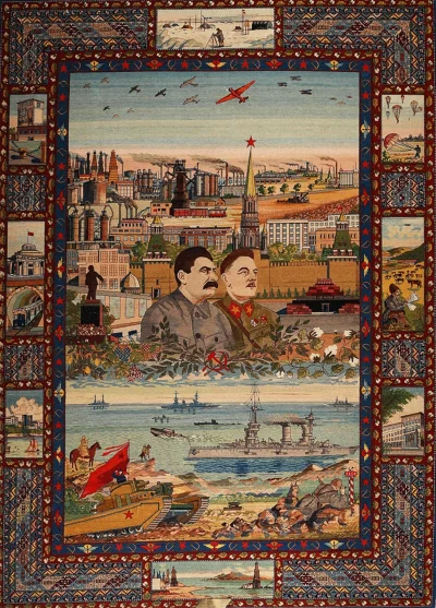 myrmekochoria - Dywan ze Stalinem i Klimientem Woroszyłowem, Azerbejdżan 1938

#sta...