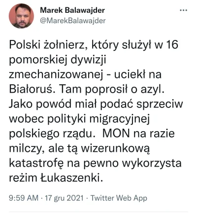 waro - @szurszur: to podsumujmy - jakiś żołnierz narzeka na politykę polskiego rządu ...