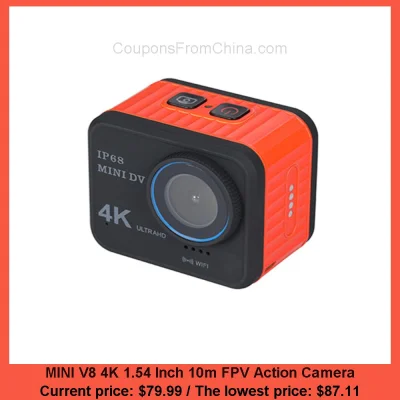 n____S - MINI V8 4K 1.54 Inch 10m FPV Action Camera
Cena: $79.99 (najniższa w histor...