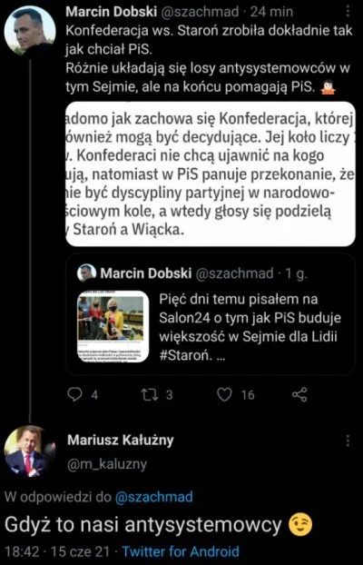 yosoymateoelfeo - > Stąd też ta wielka gra w udawanie - Konfederacja udaje że jest op...