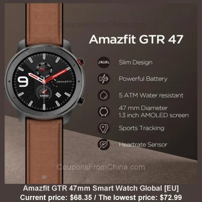 n____S - Amazfit GTR 47mm Smart Watch Global [EU]
Cena: $68.35 (najniższa w historii...