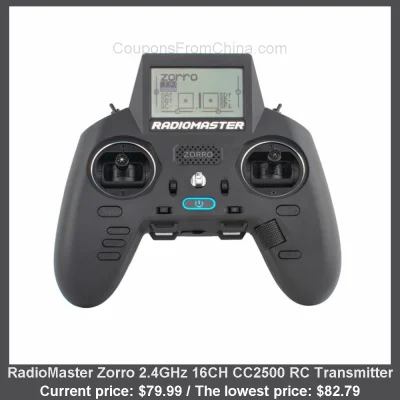 n____S - RadioMaster Zorro 2.4GHz 16CH CC2500 RC Transmitter
Cena: $79.99 (najniższa...