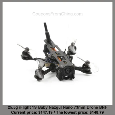 n____S - 25.5g iFlight 1S Baby Nazgul Nano 73mm Drone BNF
Cena: $147.19 (najniższa w...