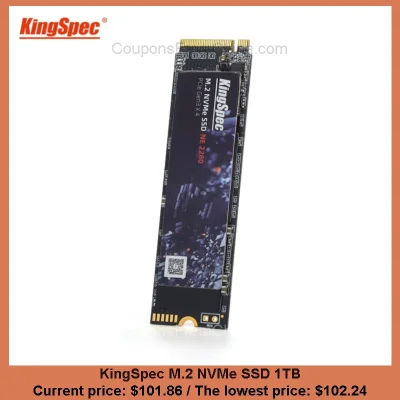 n____S - KingSpec M.2 NVMe SSD 1TB
Cena: $101.86 (najniższa w historii: $102.24)
Ko...