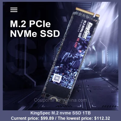 n____S - KingSpec M.2 nvme SSD 1TB
Cena: $99.89 (najniższa w historii: $112.32)
Kos...