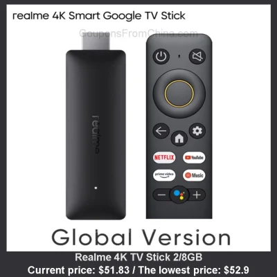 n____S - Realme 4K TV Stick 2/8GB
Cena: $51.83 (najniższa w historii: $52.90)
Koszt...