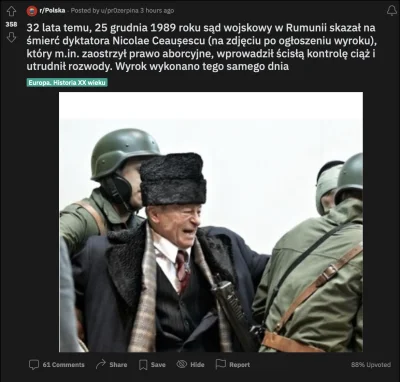 a.....e - Totalny stan polskiego reddita ( ͡° ͜ʖ ͡°)
Ceaușescu skazany na śmierć bo ...