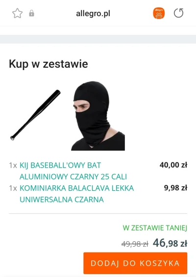 oszty - Chciałam kupić sobie kij baseballowy i patrze jaki piękny zestaw mi allegro z...