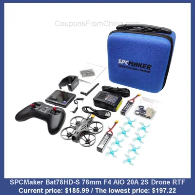 n____S - SPCMaker Bat78HD-S 78mm F4 AIO 20A 2S Drone RTF
Cena: $185.99 (najniższa w ...