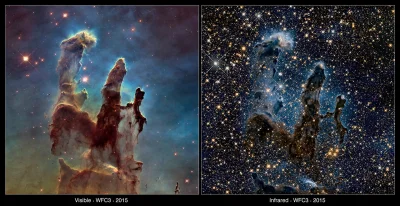 Opposition_Fuhrer - Porównanie zdjęcia mgławicy Eagle wykonane przez Hubblea, oraz zd...