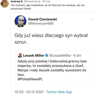 CipakKrulRzycia - #polska #swieta #polityka #twitter ##!$%@? 
#miller Dawid nie jest...