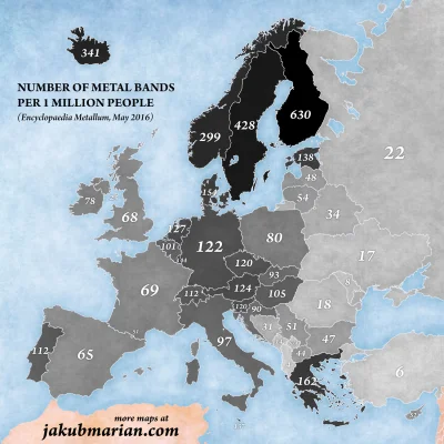 Arstotzkaball - Ilość zespołów metalowych w europie #heavymetal #europa #ciekawostki ...