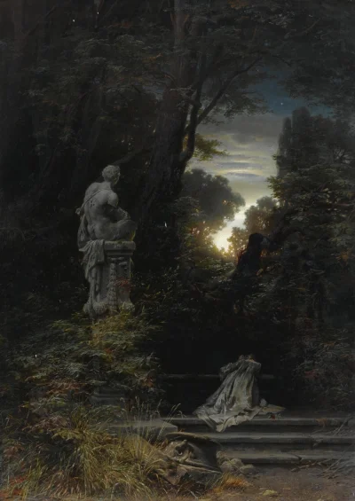 Lifelike - A Woman at a Fountain with Rising Moon; Ferdinand Knab
1866 r.
#artevari...