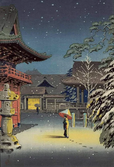 Lifelike - Snow at Nezu Shrine (Woman in Snow); Tsuchiya Koitsu
drzeworyt, 1934 r.
...