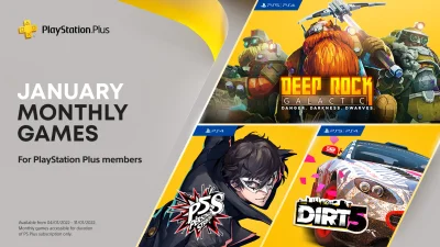 janushek - Persona 5 Strikers, Deep Rock Galactic i Dirt 5 w PS+ na styczeń. 
#psplu...