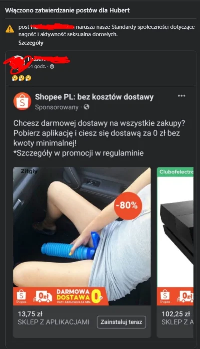 Lukson_PL - Reklama na fejsie jest OK ale screen pokazujący reklamę już nie, bo na fa...