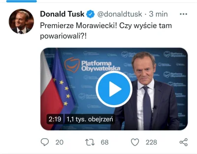 D.....o - Jak nie jestem jakimś fanem Tuska to przyznaję, że przed chwilą wrzucił na ...