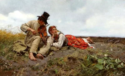 GARN - #sztuka #art #malarstwo #obrazy autor: Józef Chełmoński, Sielanka (1885) olej ...