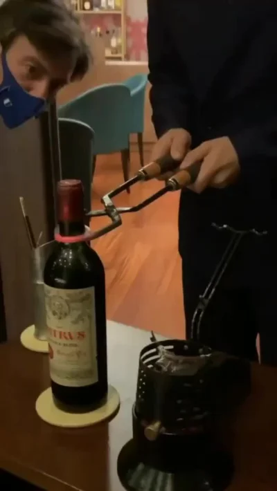 cheeseandonion - >Opening a $15,000 bottle of Petrus, 1961 with heated tools. This me...