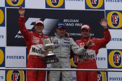 jaxonxst - Grand Prix Belgii 2004. Świętowanie zdobycia swojego ostatniego, siódmego ...