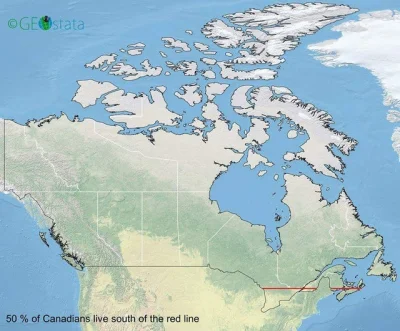 Polasz - Połowa Kanadyjczyków żyje na południe od czerwonej linii