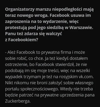 stjimmy - @szpongiel: większość _lewactwa_ też nie będzie popierać działań FB, zreszt...