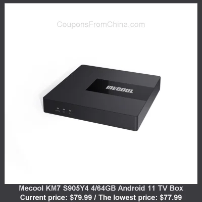 n____S - Mecool KM7 S905Y4 4/64GB Android 11 TV Box
Cena: $79.99 (najniższa w histor...