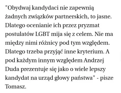 Volki - @Walther00 Geje lgbt wychwalają Dudę w Gazecie Wyborczej.