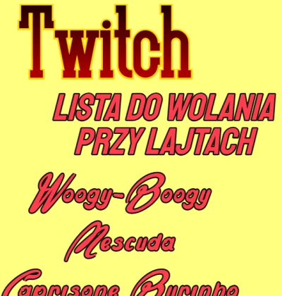 Mescuda - Chcesz być wołany do naszych lajtów na twitchu? Lista do wołania, wystarczy...