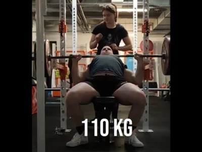 DywanTv - Wyciskanie na skosie 110 kg x3 PR ( w 3 rura zmiękła spoterowi, ale chyba b...